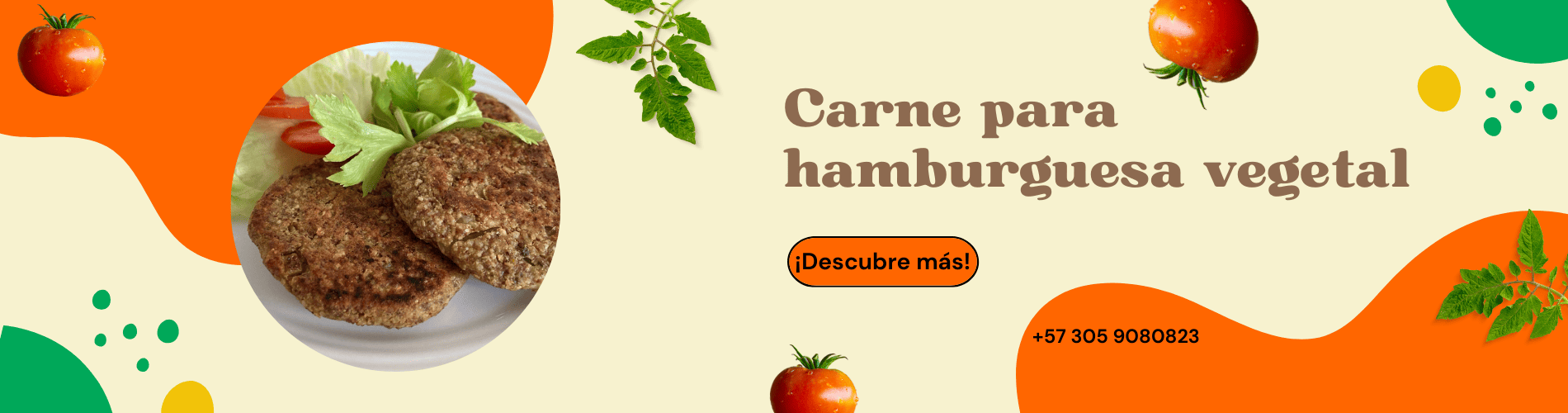 Banner carne para hamburguesas vegetales