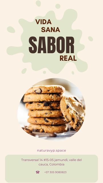 Banner vertical de vida sana, sabor real
